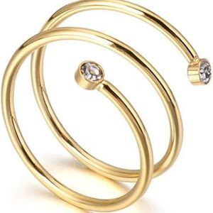 Stainless Steel Braided Wrap Wave Stacking Promise Statement Cocktail Party Ring